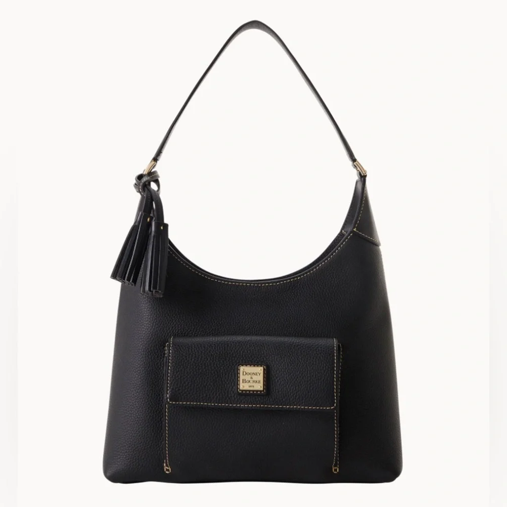 Dooney & Bourke Pebble Grain Hobo Black Leather Shoulder Bag